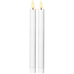 No Brand - Leuchterkerze Flamme led mit Timer 25x2,1cm weiß 2 Stück