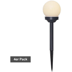 Trading Ensemble de bornes solaires Globe, 4 pièces, blanc, led, capteur crépusculaire, blanc chaud, extérieur, 27 cm - Star