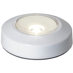 Star Trading Veilleuse LED Functional, lumière d'orientation, pile, fonction push, ronde, tactile, blanc chaud, Ø 6,9 cm