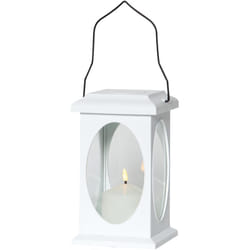 Star Trading - Lanterne à Batterie Lanterne à Flamme d'Extérieur en Forme Cuboïde, Blanc, 23cm