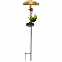 Lampe décorative solaire 'Frogy', panneau de jardin avec grenouilles, capteur crépusculaire, multicolore, blanc chaud, 24x14c ...