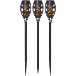 Star Trading Flame Mini, Éclairage au sol extérieur, Noir, IP44, Jardin, Capteur de luminosité, 3 ampoule(s)