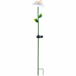 Décoration solaire Star Trading Daisy, blanche, LED, capteur crépusculaire, blanc chaud, 77 cm