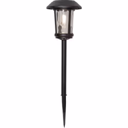 Borne d'éclairage solaire à LED 'Florian', aluminium, capteur de lumière, noir, blanc chaud, 47cm Grande lampe d'allée à éner ...
