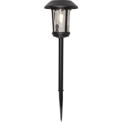 Star Trading Borne d'éclairage solaire Florian, lampe de chemin, noir, LED, capteur crépusculaire, blanc chaud, extérieur, 47 cm
