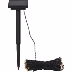 Piquet solaire de jardin 'Fille', grande ampoule en verre, capteur crépusculaire, blanc chaud, H 80cm Borne lumineuse résista ...