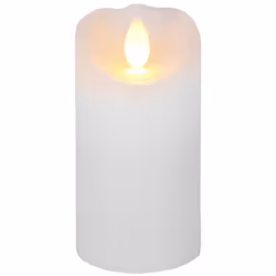 Bougie bloc LED 'Glow' avec pile et minuterie, cire véritable, blanc, 10cm La bougie LED en cire véritable scintillante pour  ...