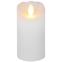 Star Trading Bougie Glow, cire, blanc, LED, minuterie, jaune, intérieur, 10 cm