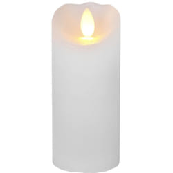 Star Trading Bougie Glow, cire, blanc, led, minuterie, jaune, intérieur, 12,5 cm