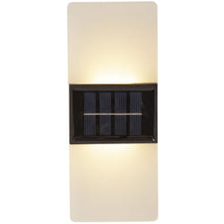 Lanterne solaire Wally Frost, Applique murale, dépolie, led, capteur crépusculaire, blanc chaud & lumière du jour, extérieur, 20 cm - Star Trading