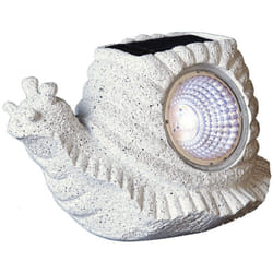 Star Trading - Figurine décorative solaire Rocky, escargot, éclairage extérieur, aspect pierre, blanc froid, capteur crépusculaire, 16 cm