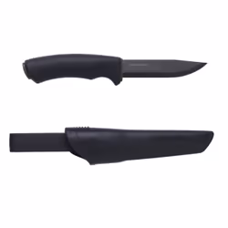 Morakniv Bushcraft, Unique, Couteau de chasse, Acier au carbone, Élastomère thermoplastique (TPE), Noir, Rigide