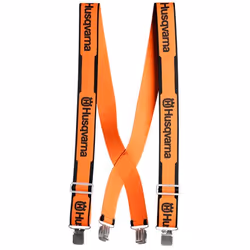 Husqvarna Hosenträger Metallclips, Bretelles croisées dans le dos, Adulte, Noir, Orange, Attache sur fermeture