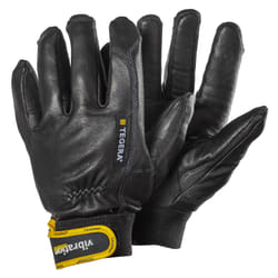 Ejendals TEGERA 9181 Gants d'atelier Noir, Jaune Latex, Cuir, Polyuréthane