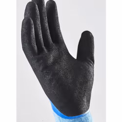 Ejendals TEGERA 737 Gants d'atelier Noir, Bleu Latex, Mousse de nitrile, Nylon
