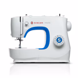 SINGER M3205, Bleu, Blanc, Machine à coudre semi-automatique, coudre, Étape 4, Foie, Rotatif, Electrique