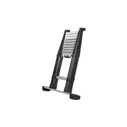 Echelle télescopique 3.50m avec barre stabilisatrice - Marches larges - 11 marches 80 mm - Hauteur de travail max. 4.30m - TEL-72235BARR
