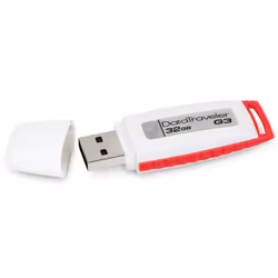 Kingston Technology DataTraveler G3 32GB, 32 Go, USB Type-A, 2.0, 10 Mo/s, Casquette, Rouge, Blanc