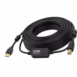 Vision TC 10MUSB+/BL/2, 10 m, USB A, USB B, USB 2.0, 480 Mbit/s, Noir