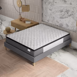 Matelas MÉMOIRE DE FORME & RESSORTS ENSACHÉS 90x200 cm NOVEMBER Elekctra Hybrid- Indépendance Couchage 7 Zones & Adaptatif- É ...