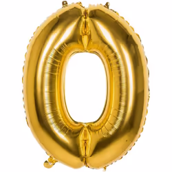 Ballon d'anniversaire chiffre 0 couleur Or - 36 cm