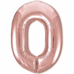 Ballon d'anniversaire chiffre 0 couleur Rose - 36 cm