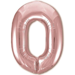 Ballon d'anniversaire chiffre 0 couleur Rose - 36 cm