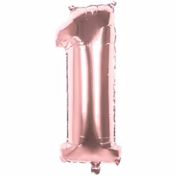 Ballon d'anniversaire chiffre 1 couleur Rose - 36 cm