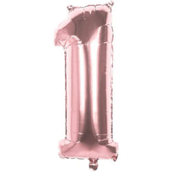 Ballon d'anniversaire chiffre 1 couleur Rose - 36 cm