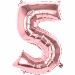 Ballon d'anniversaire chiffre 5 couleur Rose - 36 cm