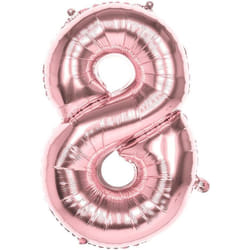 Ballon d'anniversaire chiffre 8 couleur Rose - 36 cm