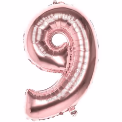 Ballon d'anniversaire chiffre 9 couleur Rose - 36 cm