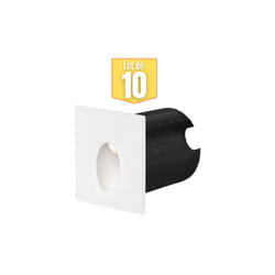 Braytron - Lot de 10 mini spots led mural Vector c, carré, blanc, 2W, 3000K, IP65