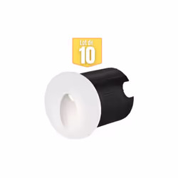Le lot de 10 mini spots LED mural BRAYTRON Vector A, rond, blanc, 2W, 3000K, IP65 diffuse un éclairage indirect en direction  ...