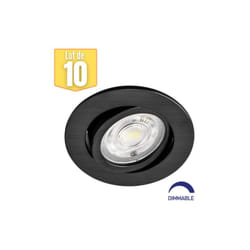 Braytron - Lot de 10 spots led encastrables 3en1 rond noir 7W IP20 Dimmable