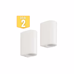 Le lot de 2 appliques SPIDER-2D 2x35W GU10 IP44 Blanc offre un design moderne et un éclairage indirect pour mettre en valeur  ...