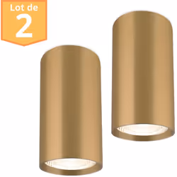 Le lot de 2 plafonniers alu GAMA-5510C rond GU10 35W Doré se compose de plafonnier en aluminium robuste et durable. L'install ...