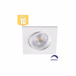 Le lot de 10 spots LED encastrables 3en1 carré blanc 7W IP20 Dimmable permet une économie de 20% par rapport au prix unitaire ...