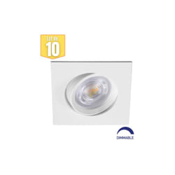 Braytron - Lot de 10 spots led encastrables 3en1 carré blanc 7W IP20 Dimmable