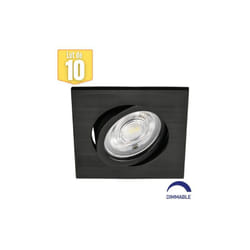 Braytron - Lot de 10 spots led encastrables 3en1 carré noir 7W IP20 Dimmable