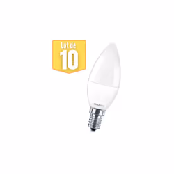 Ce lot de 10 ampoules LED flamme 6.5W (Eq.45W) E14 6500K, est idéal pour le remplacement de vos anciennes ampoules incandesce ...