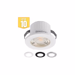 Ce lot de 10 mini spots LED rond 3 couleurs 3W 6500K IP54 se distingue par ses petites dimensions et son très faible encombre ...