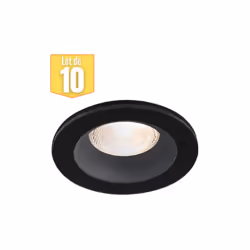 Notre lot de 10 supports de spots encastrables rond noir IP54 allie esthétique et fonctionnalité. Fabriqué à partir de matéri ...