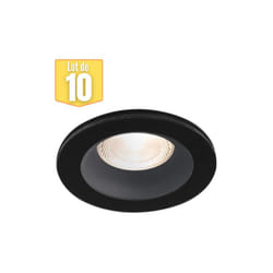 Braytron - Lot de 10 supports de spots encastrables rond noir IP54