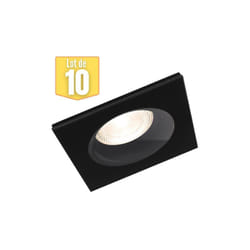 Braytron - Lot de 10 supports de spots encastrables carré noir IP54