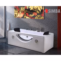 BAIGNOIRE BALNEO MASSANTE - ANGLE HAUTE - BAIN TOURBILLON - mod HARMONY WHIRLPOOL BALNEO 2 PERSONNES CHROMOTHERAPIE 180 x 90