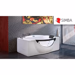 BAIGNOIRE BALNEO MASSANTE - ANGLE HAUTE - BAIN TOURBILLON - mod JUNGLE WHIRLPOOL BALNEO 2 PERSONNES CHROMOTHERAPIE 180 x 96