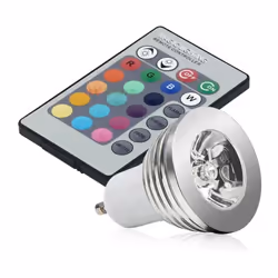 Ampoule LED GU10 3W RGB 220V, dotée d'un culot GU10. Cette ampoule LED s'adapte à tous les luminaires prévus pour des culots  ...