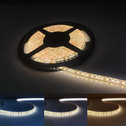 Ruban LED 5 mètres 12V, technologie LED SMD2835 (120LED/M). Ce bandeau LED 12V de 5M est doté de 600 LED pour 120 Led par mèt ...