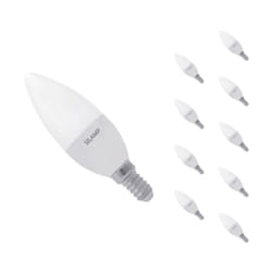 Ampoule LED E14 8W 220V C37 180° (Pack de 10) - Blanc Froid 6000K - 8000K - SILAMP